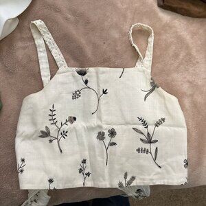 Zara white top with flowers